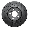 633-74015R Drilled/Slotted Brake Rotor [Black], 1996-1998 Audi/Volkswagen, Position: Front Right - image 1