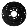 633-74016L Drilled/Slotted Brake Rotor [Black], 1998-2015 Audi/Volkswagen, Position: Front Left - image 1