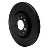 633-74016L Drilled/Slotted Brake Rotor [Black], 1998-2015 Audi/Volkswagen, Position: Front Left - image 2