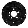 633-74016R Drilled/Slotted Brake Rotor [Black], 1998-2015 Audi/Volkswagen, Position: Front Right - image 1