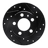 633-74019L Drilled/Slotted Brake Rotor [Black], 1998-2020 Multiple Makes/Models, Position: Rear Left