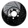 633-74020R Drilled/Slotted Brake Rotor [Black], 1998-2018 Audi/Volkswagen, Position: Front Right - image 1