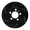 633-74022L Drilled/Slotted Brake Rotor [Black], 2000-2006 Audi/Volkswagen, Position: Rear Left - image 1