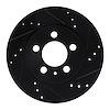 633-74022R Drilled/Slotted Brake Rotor [Black], 2000-2006 Audi/Volkswagen, Position: Rear Right - image 1