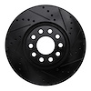 633-74024R Drilled/Slotted Brake Rotor [Black], 2002-2005 Audi/Volkswagen, Position: Front Right - image 1