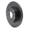 633-74027L Drilled/Slotted Brake Rotor [Black], 2005-2013 Audi/Volkswagen, Position: Rear Left - image 2
