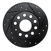 633-74027R Drilled/Slotted Brake Rotor [Black], 2005-2013 Audi/Volkswagen, Position: Rear Right - image 1