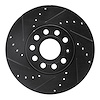 633-74028L Drilled/Slotted Brake Rotor [Black], Fits Select Audi/Volkswagen, Position: Front Left