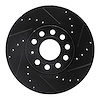 633-74028R Drilled/Slotted Brake Rotor [Black], Fits Select Audi/Volkswagen, Position: Front Right