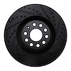 633-74029R Drilled/Slotted Brake Rotor [Black], 2006-2013 Audi/Volkswagen, Position: Front Right - image 1