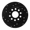 633-74031L Drilled/Slotted Brake Rotor [Black], Fits Select Multiple Makes/Models, Position: Rear Left