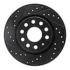 633-74032L Drilled/Slotted Brake Rotor [Black], 2005-2015 Audi/Volkswagen, Position: Front Left - image 1