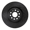 633-74034L Drilled/Slotted Brake Rotor [Black], Fits Select Multiple Makes/Models, Position: Front Left