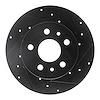 633-74036R Drilled/Slotted Brake Rotor [Black], 1972-1978 Audi/Volkswagen, Position: Front Right