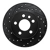 633-74041L Drilled/Slotted Brake Rotor [Black], 1992-1995 Audi/Volkswagen, Position: Front Left - image 1