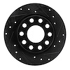633-74045R Drilled/Slotted Brake Rotor [Black], 2001-2003 Audi/Volkswagen, Position: Front Right - image 1
