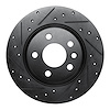 633-74047L Drilled/Slotted Brake Rotor [Black], 2001-2003 Audi/Volkswagen, Position: Rear Left - image 1