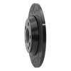633-74047L Drilled/Slotted Brake Rotor [Black], 2001-2003 Audi/Volkswagen, Position: Rear Left - image 2