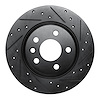 633-74047R Drilled/Slotted Brake Rotor [Black], 2001-2003 Audi/Volkswagen, Position: Rear Right - image 1