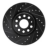 633-74053L Drilled/Slotted Brake Rotor [Black], Fits Select Multiple Makes/Models, Position: Front Left