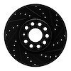 633-74053R Drilled/Slotted Brake Rotor [Black], Fits Select Multiple Makes/Models, Position: Front Right - image 1