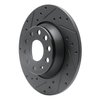 633-74055L Drilled/Slotted Brake Rotor [Black], 2005-2018 Audi/Volkswagen, Position: Rear Left - image 2