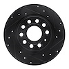 633-74055R Drilled/Slotted Brake Rotor [Black], 2005-2018 Audi/Volkswagen, Position: Rear Right - image 1