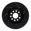 633-74058R Drilled/Slotted Brake Rotor [Black], Fits Select Audi/Volkswagen, Position: Front Right - image 1
