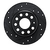 633-74059L Drilled/Slotted Brake Rotor [Black], Fits Select Audi/Volkswagen, Position: Rear Left