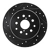 633-75007L Drilled/Slotted Brake Rotor [Black], 1998-2010 Lexus/Toyota/Scion, Position: Rear Left - image 1