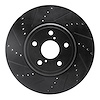 633-75009L Drilled/Slotted Brake Rotor [Black], 2001-2006 Lexus/Toyota/Scion, Position: Front Left - image 1