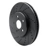 633-75009L Drilled/Slotted Brake Rotor [Black], 2001-2006 Lexus/Toyota/Scion, Position: Front Left - image 2