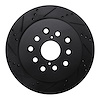 633-75010L Drilled/Slotted Brake Rotor [Black], 2001-2006 Lexus/Toyota/Scion, Position: Rear Left - image 1