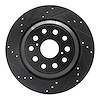 633-75018L Drilled/Slotted Brake Rotor [Black], 2007-2017 Lexus/Toyota/Scion, Position: Rear Left - image 1