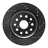 633-75018R Drilled/Slotted Brake Rotor [Black], 2007-2017 Lexus/Toyota/Scion, Position: Rear Right - image 1