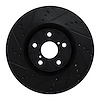 633-75027D Drilled/Slotted Brake Rotor [Black], 2009-2011 Lexus/Toyota/Scion, Position: Left Front - image 1