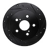 633-75041R Drilled/Slotted Brake Rotor [Black], Fits Select Lexus/Toyota/Scion, Position: Rear Right - image 1