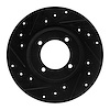 633-76001L Drilled/Slotted Brake Rotor [Black], 1975-1979 Lexus/Toyota/Scion, Position: Front Left - image 1