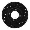 633-76001R Drilled/Slotted Brake Rotor [Black], 1975-1979 Lexus/Toyota/Scion, Position: Front Right - image 1