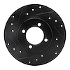 633-76006L Drilled/Slotted Brake Rotor [Black], 1980-1983 Lexus/Toyota/Scion, Position: Front Left - image 1