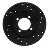 633-76006R Drilled/Slotted Brake Rotor [Black], 1980-1983 Lexus/Toyota/Scion, Position: Front Right - image 1