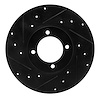 633-76007L Drilled/Slotted Brake Rotor [Black], 1976-1981 Lexus/Toyota/Scion, Position: Front Left - image 1