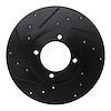 633-76008L Drilled/Slotted Brake Rotor [Black], 1979-1981 Lexus/Toyota/Scion, Position: Front Left - image 1