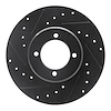633-76009L Drilled/Slotted Brake Rotor [Black], 1972-1982 Lexus/Toyota/Scion, Position: Front Left - image 1