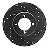 633-76009R Drilled/Slotted Brake Rotor [Black], 1972-1982 Lexus/Toyota/Scion, Position: Front Right - image 1