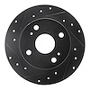 633-76012L Drilled/Slotted Brake Rotor [Black], 1979-1981 Lexus/Toyota/Scion, Position: Rear Left - image 1