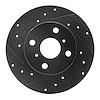 633-76017L Drilled/Slotted Brake Rotor [Black], 1983-1990 Lexus/Toyota/Scion, Position: Front Left - image 1