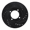 633-76024R Drilled/Slotted Brake Rotor [Black], 1984-1987 Lexus/Toyota/Scion, Position: Front Right - image 1