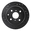 633-76025L Drilled/Slotted Brake Rotor [Black], 1984-1988 Lexus/Toyota/Scion, Position: Rear Left - image 1