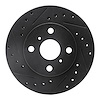 633-76026L Drilled/Slotted Brake Rotor [Black], 1986-1989 Lexus/Toyota/Scion, Position: Front Left - image 1